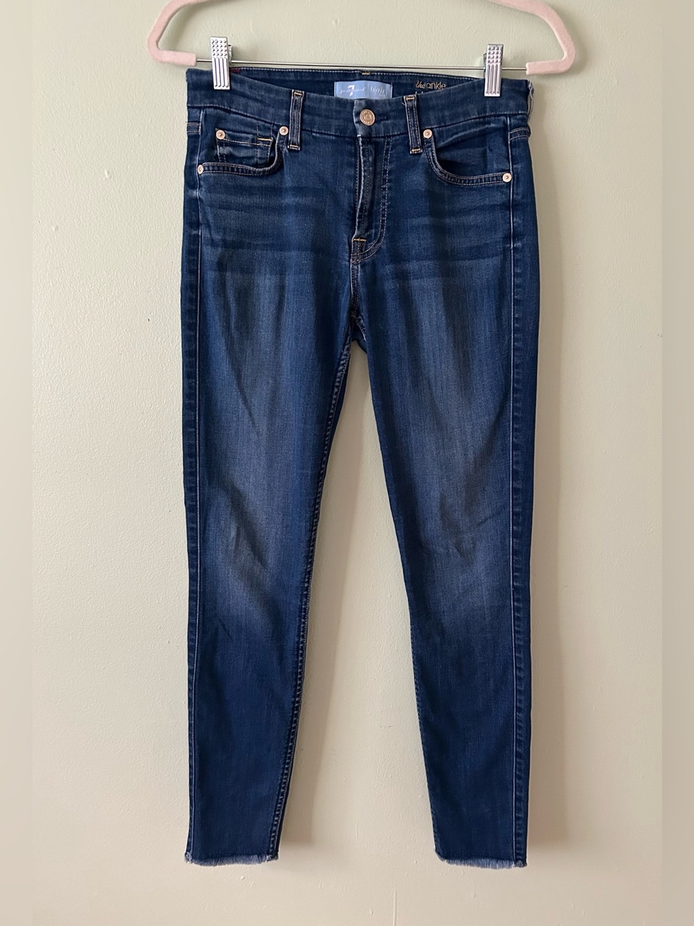 7 for all Mankind Women’s b(air) Denim The Ankle Skinny Blue Jeans Size 26